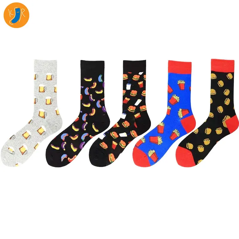 Модные счастливые носки бургер фри пивная кружка мужские забавные женские