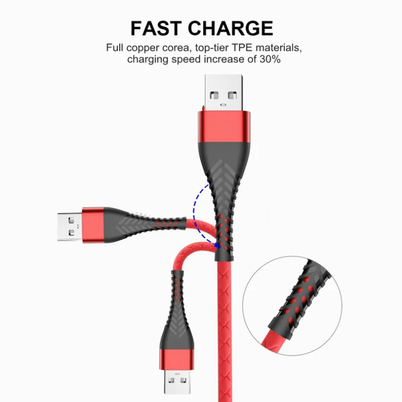 NOHON USB кабель Быстрая зарядка usb type C кабель Micro кабель для передачи данных для мобильного телефона зарядное устройство Шнур для Xiaomi samsung iPhone Lightning