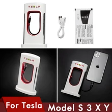 Heenvn New Car Mobile Charger For Tesla Model 3 2021 Model Y S X Mobile Power Phone Smartphone Super Charger Accessories Model3