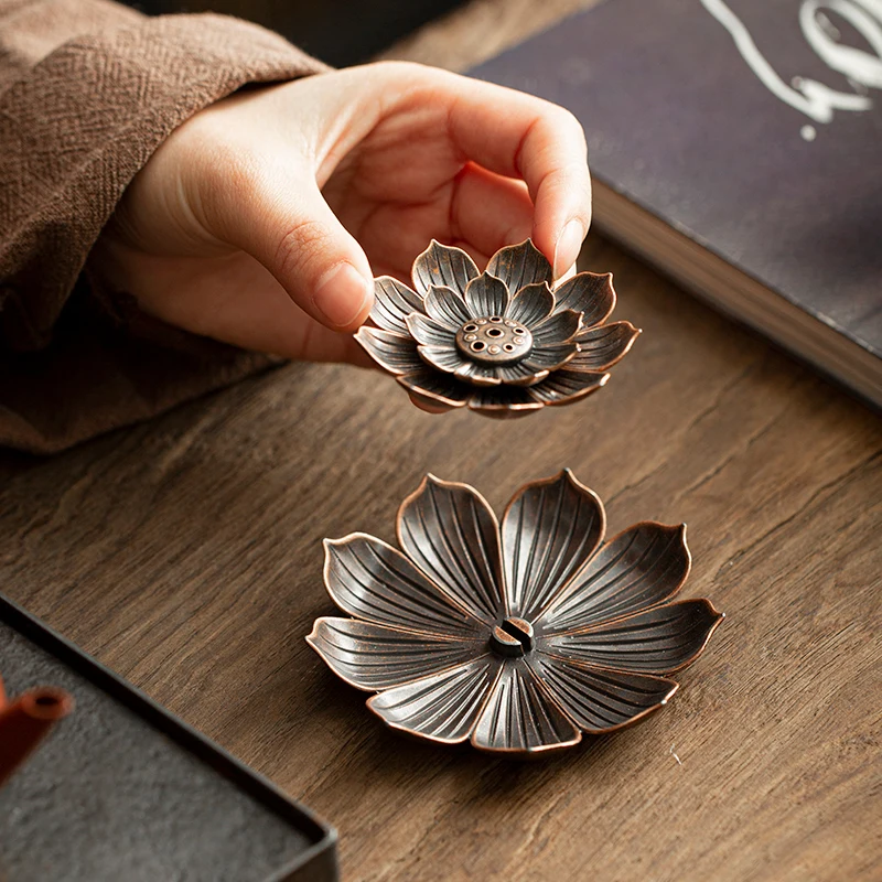 

Incense Burner Alloy Support Plate Stick Burner Plate Buddhism Lotus Coil Censer Buddhist Temples Incense Yoga Studies Burn Line