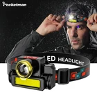 Портативный мощный светодиодный налобный мини-фонарь, супер яркий налобный фонарь дальнего действия, прожектор со встроенным аккумулятором, водонепроницаемый налобный фонарь