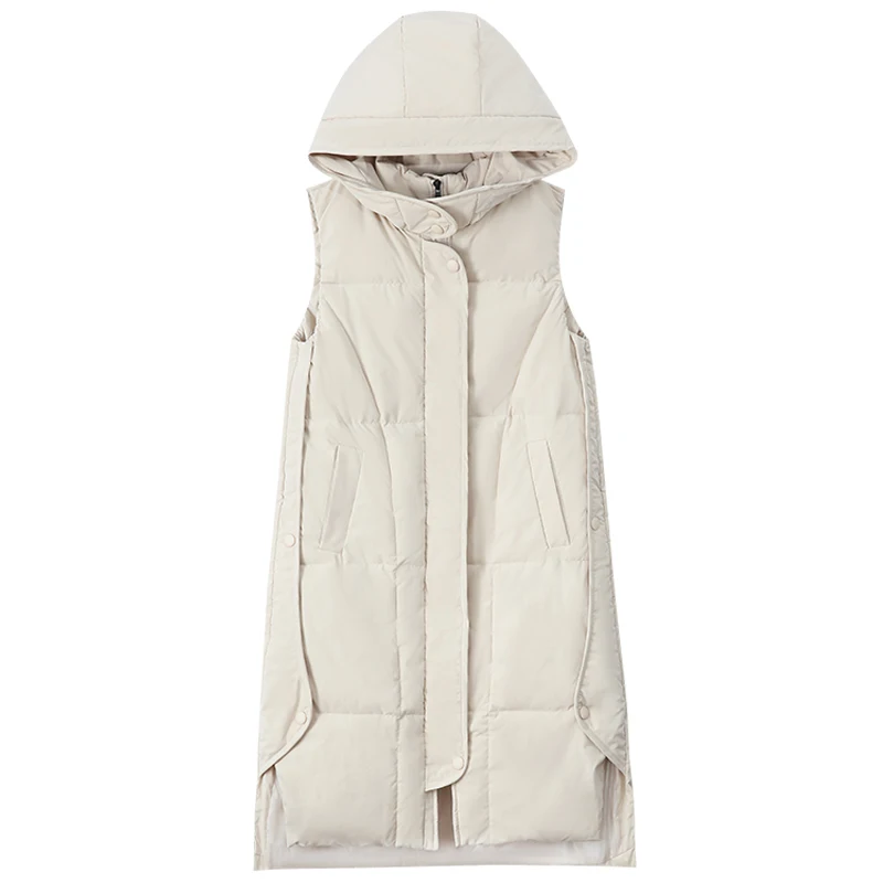 

2020 Winter Women Long Vest Plus Size Slim Solid Outwear Sleeveless Jacket Thick Stand Collar Cotton Padded Casual Female Coats