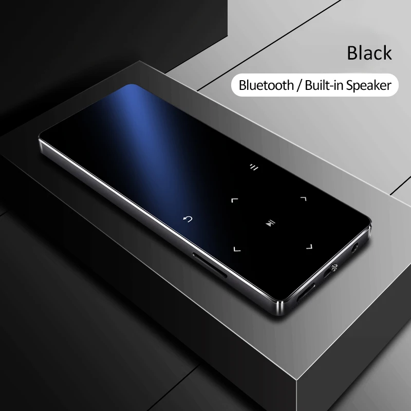 MP4 плеер с bluetooth наушники металлические наушники mp3 mp4 плеера Портативный MP4 медиа slim с 1,8 дюймов сенсорные клавиши fm Радио Видео плеер Hifi MP 4 - Цвет: Black