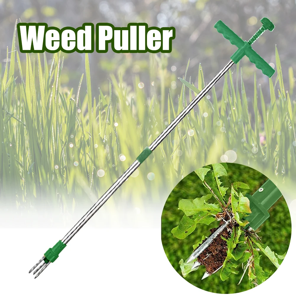 

Lightweight Root Remover Manual Weeder Portable With 3 Claws Stand Up Aluminum No Bend Durable Weed Puller Garden Lawn Hand Tool