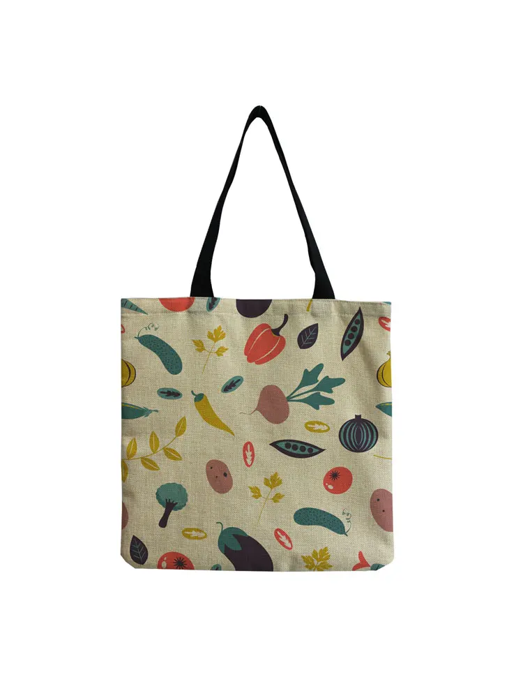 

Повседневная женская сумка-тоут, Большая вместительная Экологически чистая многоразовая Сумочка для покупок с принтом овощей