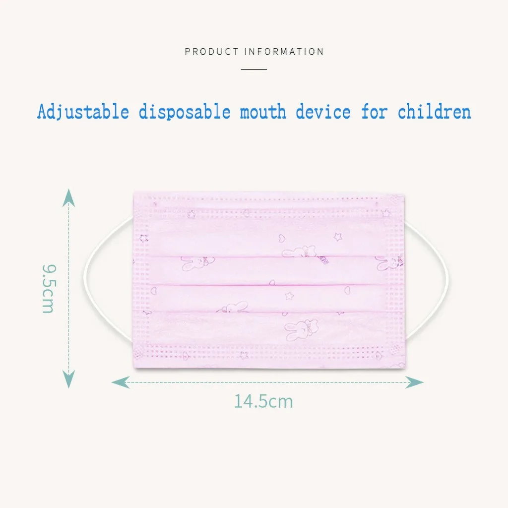 10 шт. детские одноразовые Защитная маска для лица девочек Kawaii с принтом милого