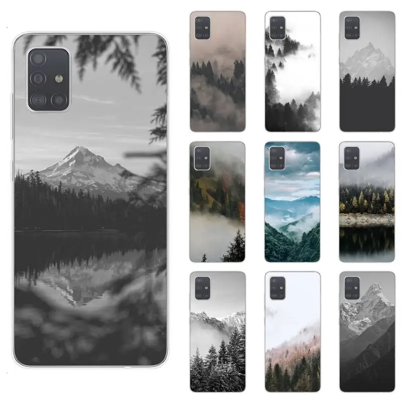 

Pine Tree Forest Peak Mist Phone Case For Samsung S4 S5 S6 S7 Edge S8 S9 S10 Plus S20 Lite Fe Note20 Ultra A71 A21S Cover Fundas