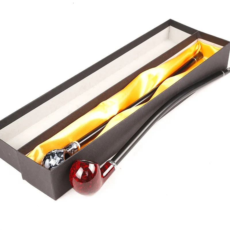 Top Quality 15.9inch Long Cigarette Holder Exquisite Brown Handle Tobacco Smoke Pipe with Box | Дом и сад
