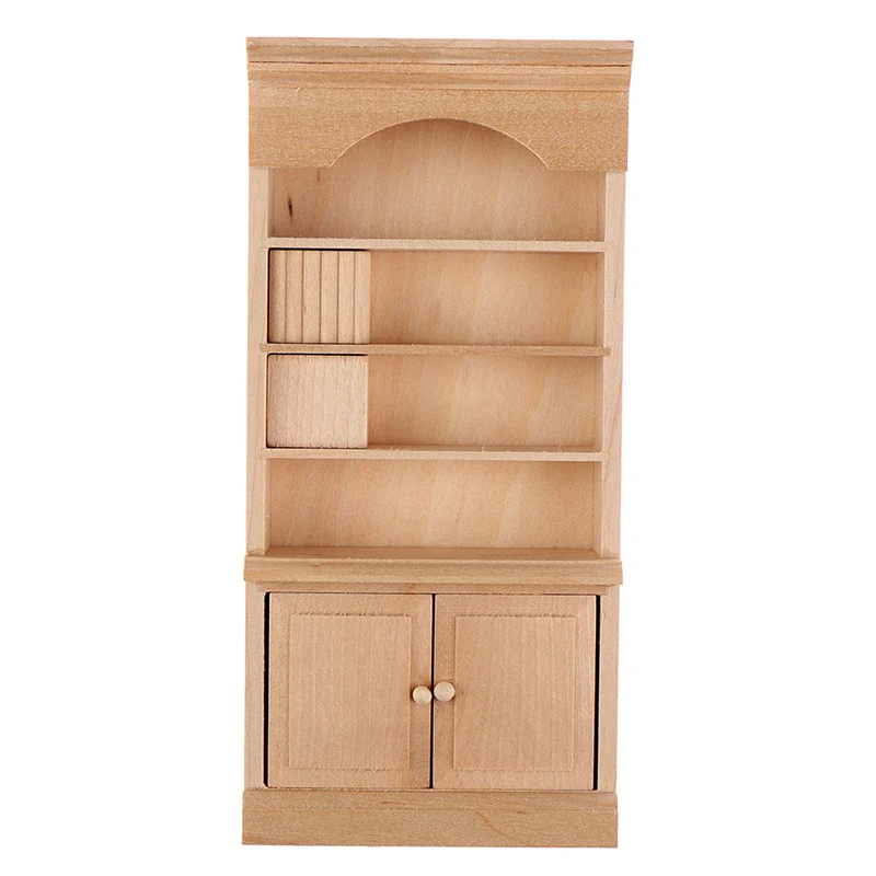 

1pcs 1/12 Dollhouse Miniature Wooden Bookshelf Cabinet Model Furniture Accessories