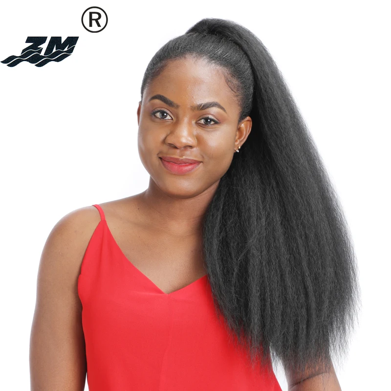 18 &quot 26&quot Кудрявые прямые синтетические шиньон цветной зажим в конский хвост