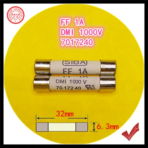 Фотоэлемент 6,3x32 мм FF 250MA 315mA 400MA 500mA 600MA 1A 1.6A 2A DMI 1000V 7017240 керамическая трубка Предохранителя