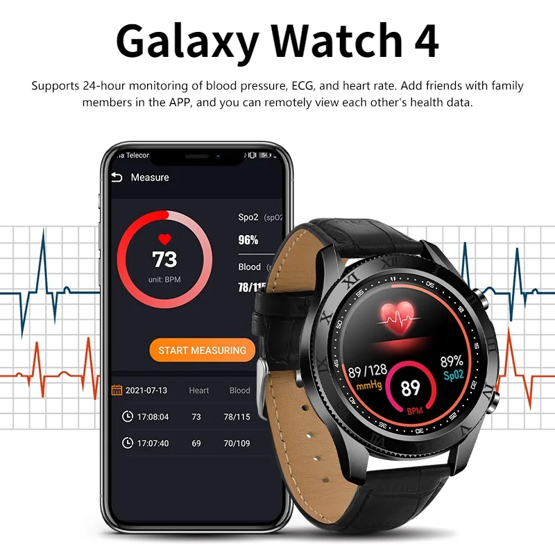 2021 Смарт часы для Samsung Watch 4 Android спортивные SW1 Huawei мужской фитнес Браслет Bluetooth с
