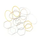 20 шт. модная Шестигранная овальная медная полая рамка пустые соединительные подвески для сережек, маленькие аксессуары для изготовления ювелирных изделий своими руками