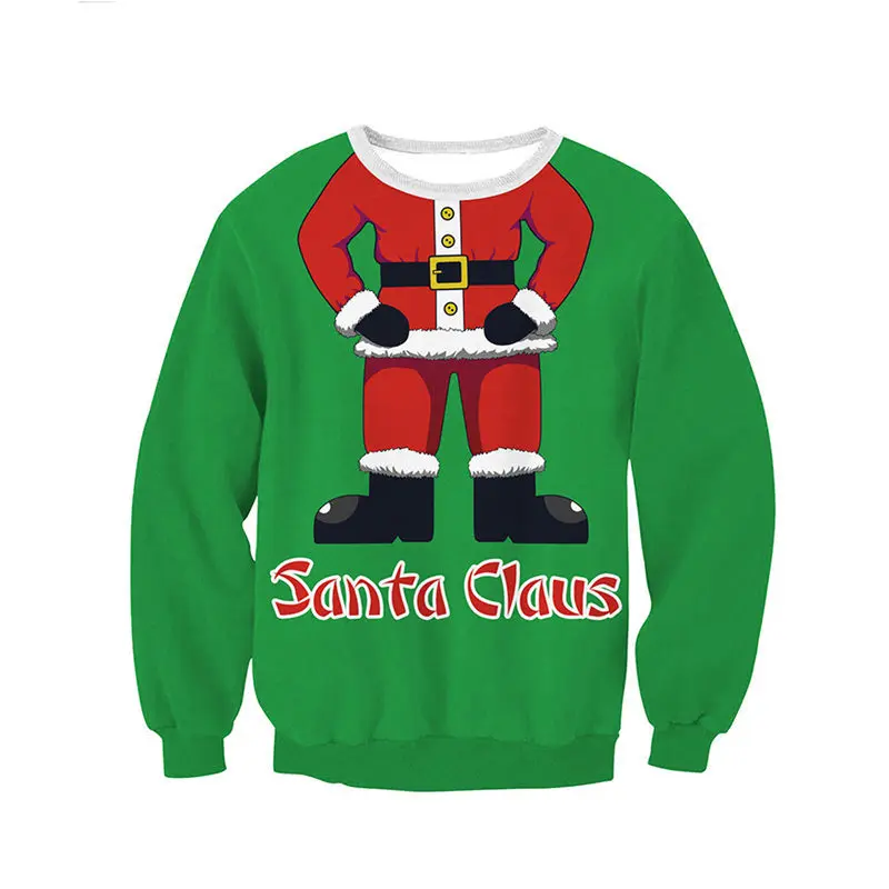 2019 некрасивый Рождественский свитер с принтом Санта-Клауса свободный для мужчин