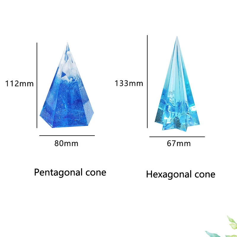 

DIY Hexagonal cone Silicone Mold Pentagonal cone Mold flexible Transparent Clear Molds for Casting with Resin Candle