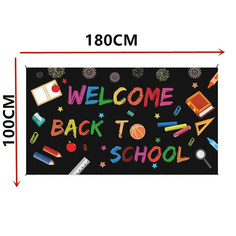 

1 Pc Welcome Back To School Backdrop Classroom Scene Layout Props Back To School Hanging Drop for School Party