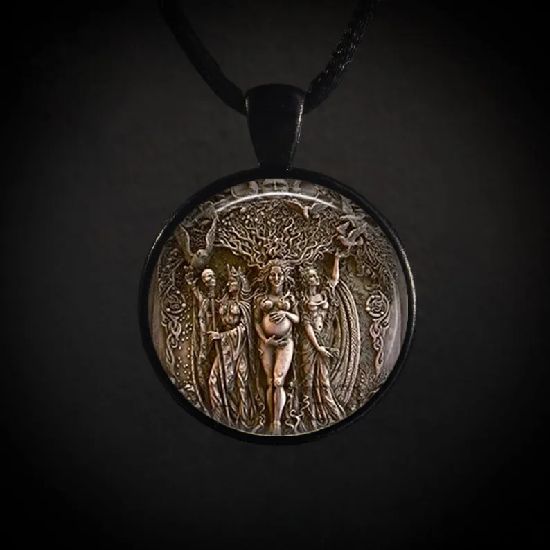 Модный винтажный амулет Wiccan с подвеской в виде трехлунной богини волшебный