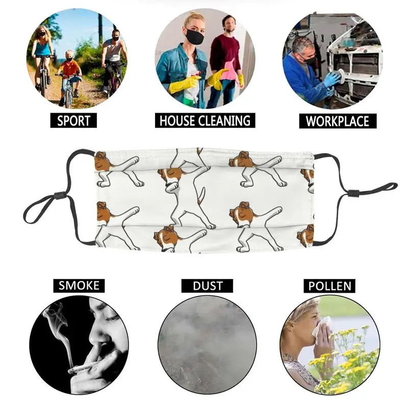 

Funny Dabbing Jack Russell Terrier Dog Mask Dustproof Breathable Face Mask Protection Cover Men Respirator Mouth-Muffle