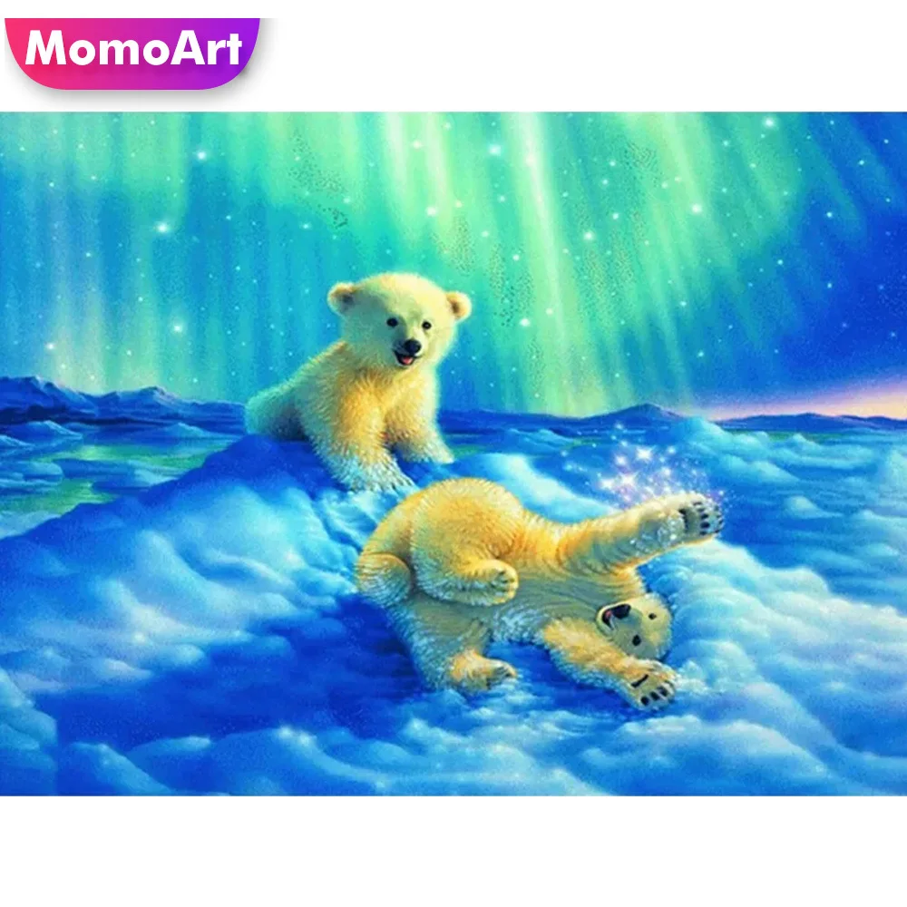 MomoArt алмазная живопись медведь арктическое животное Новое поступление Алмазная