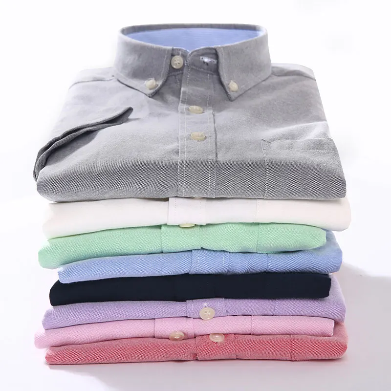 Мужская Повседневная рубашка из ткани Оксфорд мягкая дышащая деловая с