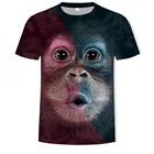 Футболка Мужскаяженская с 3D принтом обезьяны, круглым вырезом, модная универсальная уличная рубашка в стиле Харадзюку, лето