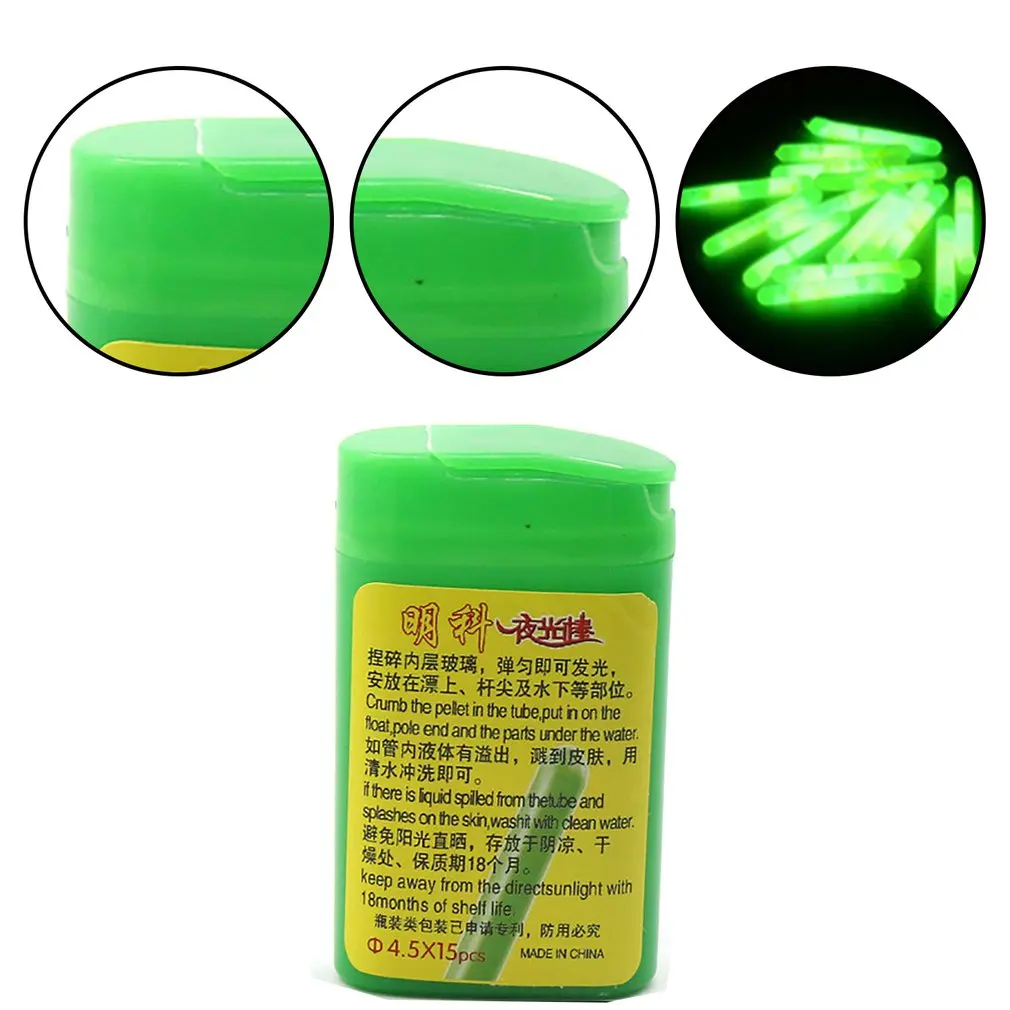 

2021 New 15 PCS Light Night Float Rod Lights Dark Glow Stick Useful Fishing Fluorescent Lightstick Useful Lots Fishing Tackle