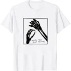 Женская Винтажная футболка в стиле Харадзюку, свободная Готическая Футболка с принтом надписей ужас рук и кость, в стиле Харадзюку