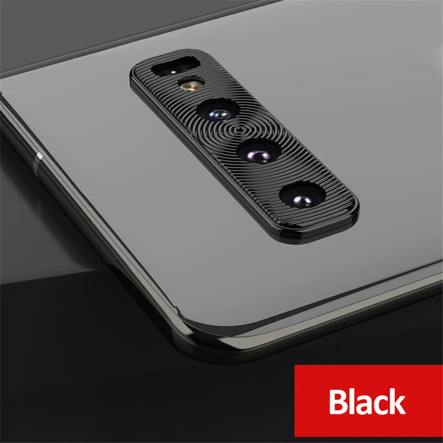 Защитная крышка для камеры samsung Galaxy Note 10 Plus A50 A30, чехол для samsung Galaxy S10 Plus, защитное металлическое кольцо для камеры - Цвет: Black Metal Ring