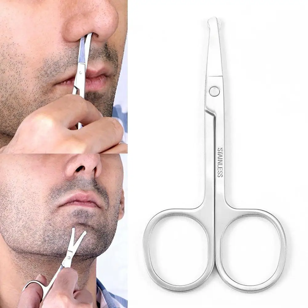 

High-quality Curved Edge Safely Painlessly Steel Scissors Delicate Simple And Practical Nose Trimmer Eyebrow Scissors