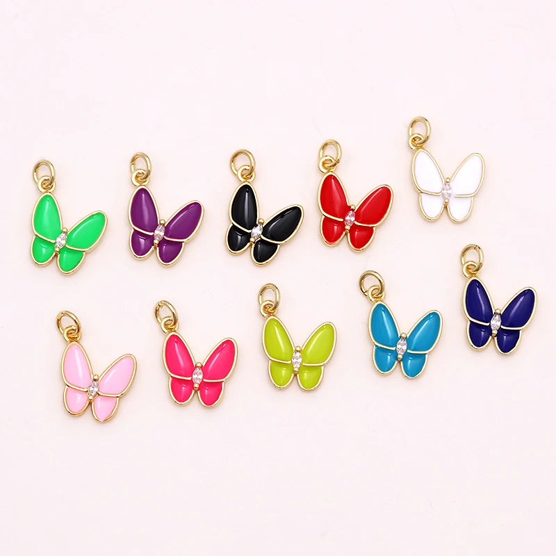 

3pcs Color Butterfly Fashion Alloy Enamel Charm Pendant Diy For Butterfly Earrings Necklace Making Fashion Jewelry Gifts