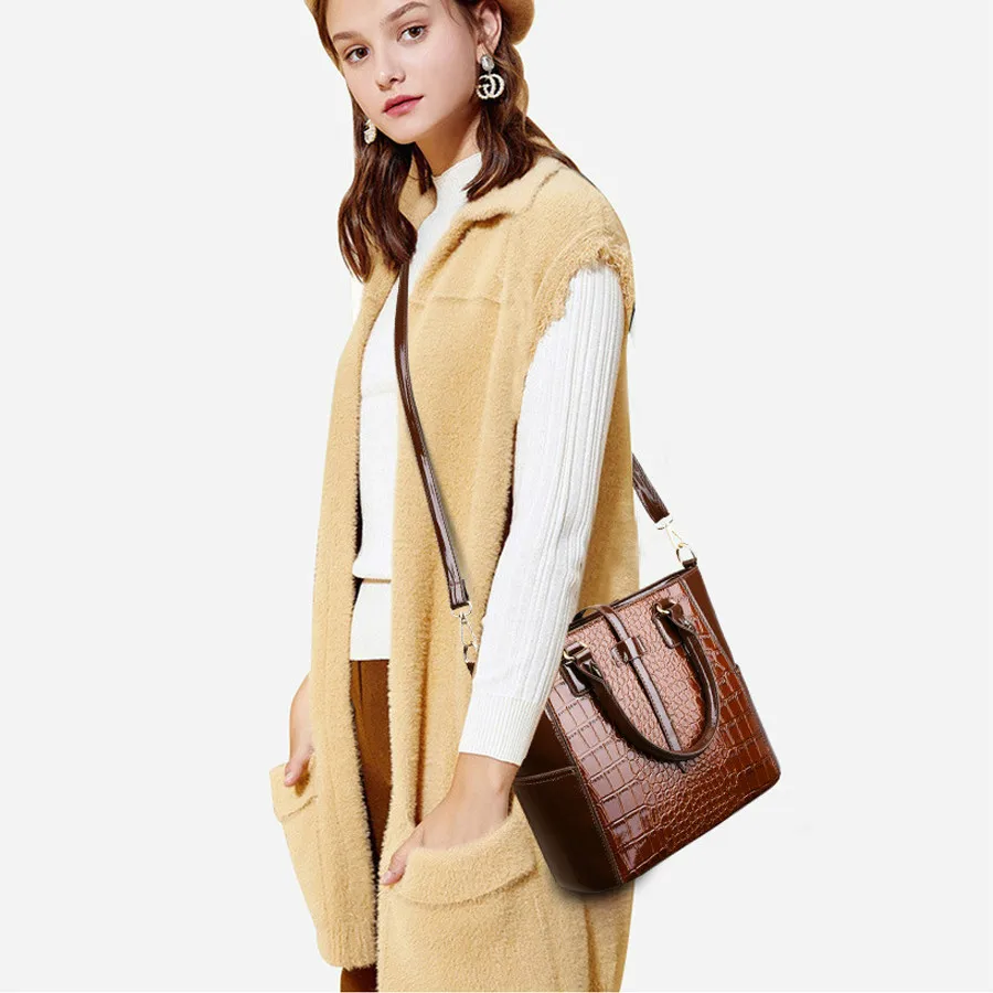 LANZHIXIN Women's Bag Luxury High Quality Classic Crocodile Pattern Handbag Brand Designer Large CapacityShoulder Messenger Bags | Багаж и