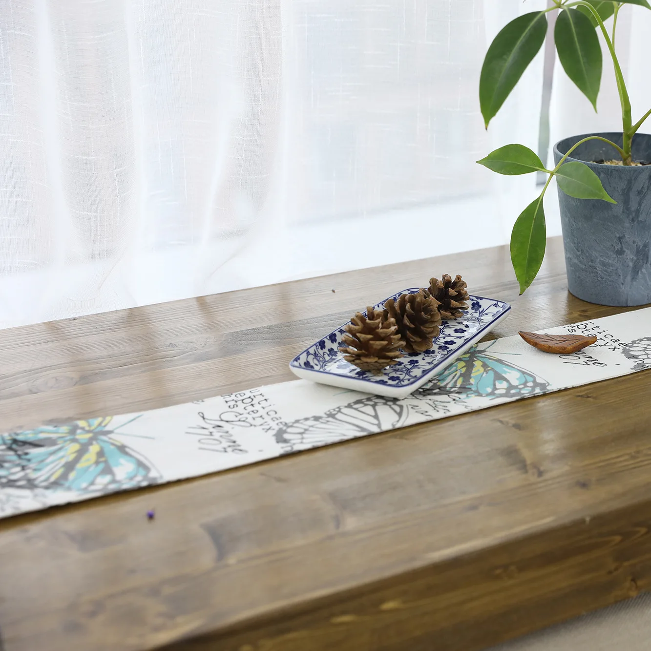 Домашний стол с шестигранной бабочкой из хлопка и льна Национальный стиль флагом