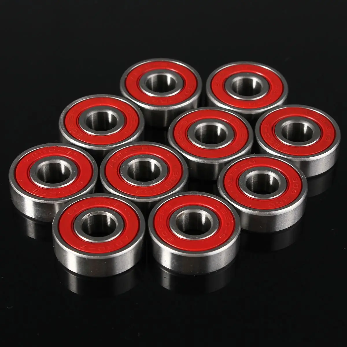 10x ABEC-9 608 2RS Inline Roller Skate Wheel Bearing | Red Sealed | 8x22x7mm Shaft Bearing | Anti-rust Skateboard Wheel Miniature Tool image 5