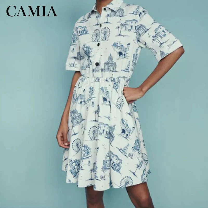Женское платье CAMIA романтичное в стиле Парижа повседневное однобортное Платье с