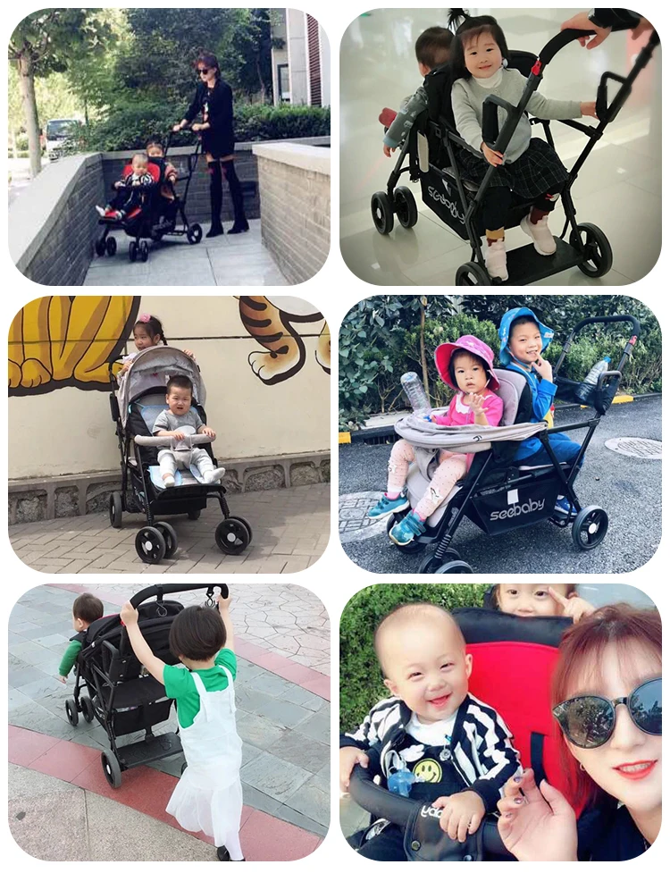 Seebaby/Новинка года; легкие детские коляски-двойняшки; можно лежать и лежать; детская коляска с двумя сиденьями; детская коляска; От 0 до 7 лет