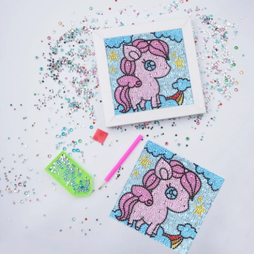 

5D DIY Diamond Painting Cartoon Animal Handmade Birthday Gift Diamond Embroidery Mosaic With Framed Home Decor Children Gift