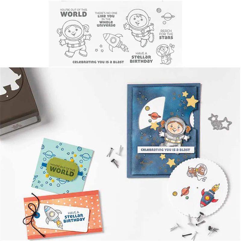 

SPACE Metal Cutting Dies And Stamps Stencils for DIY Scrapbook Album Photo Embossing Handmade Die Cuts New Stamps and Dies 2021