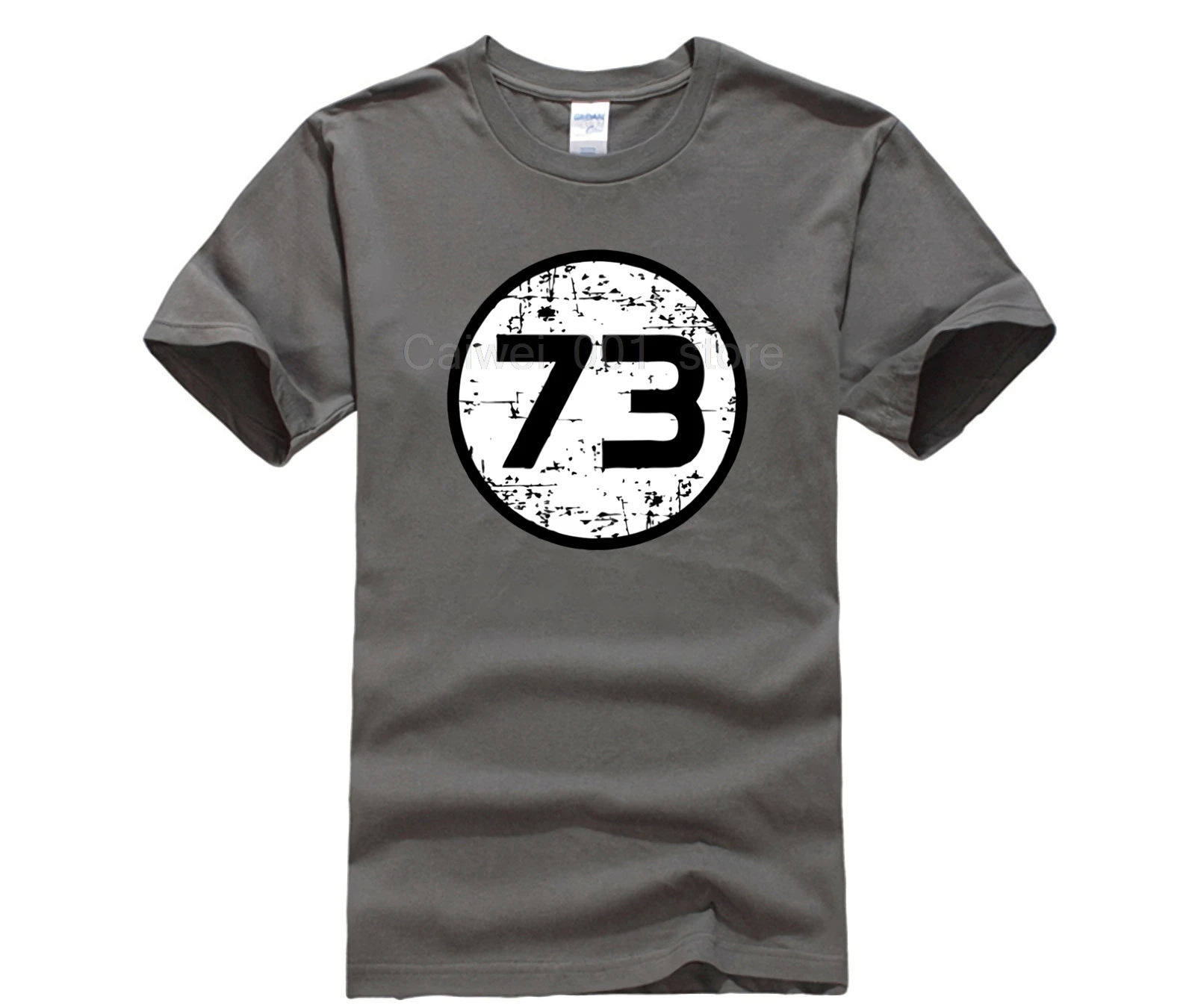 100% хлопок популярная мужская забавная Повседневная футболка с принтом 73 серая