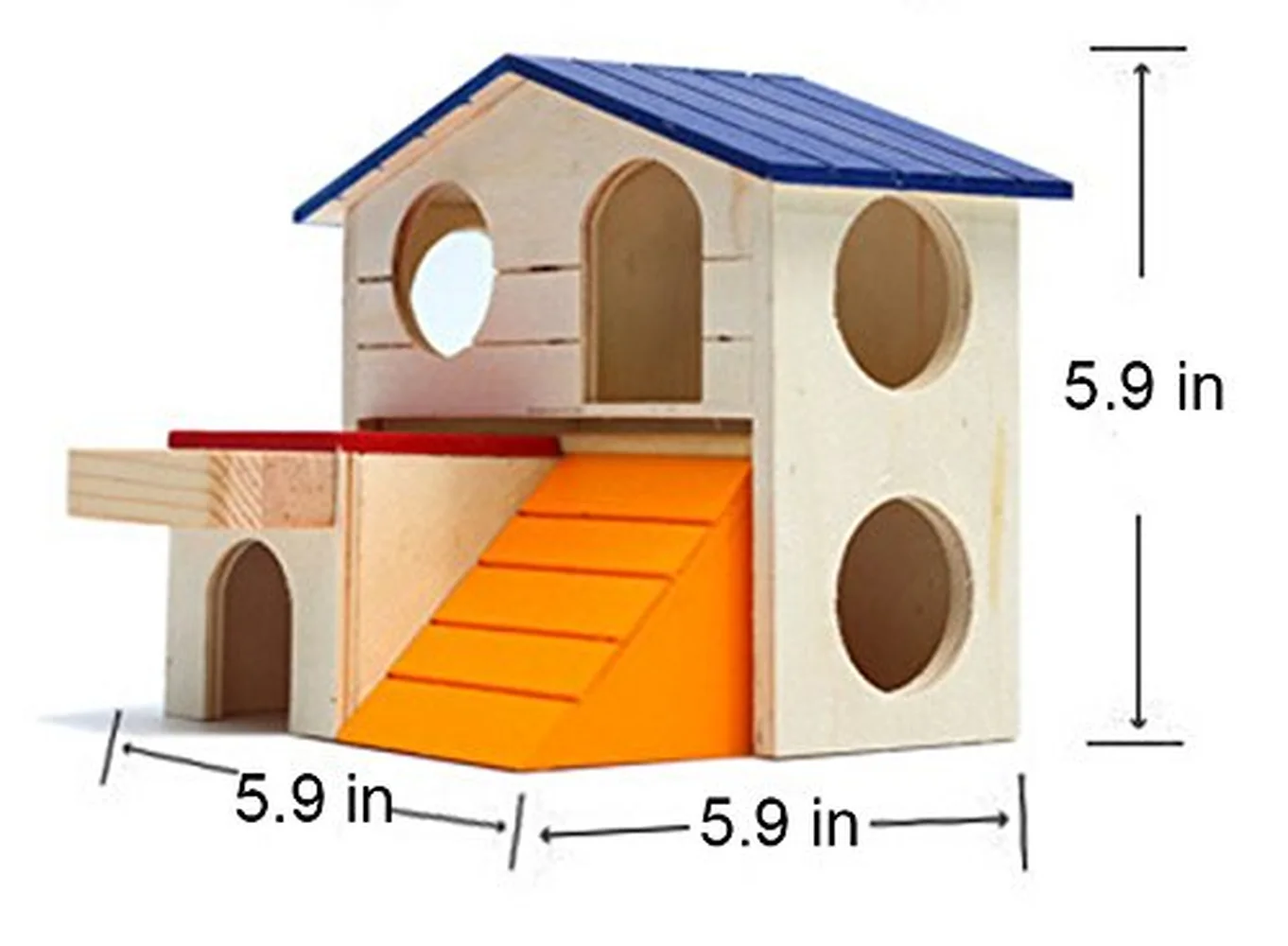 Дом хомяка прочный без запаха нетоксичный Делюкс двухслойная деревянная хижина