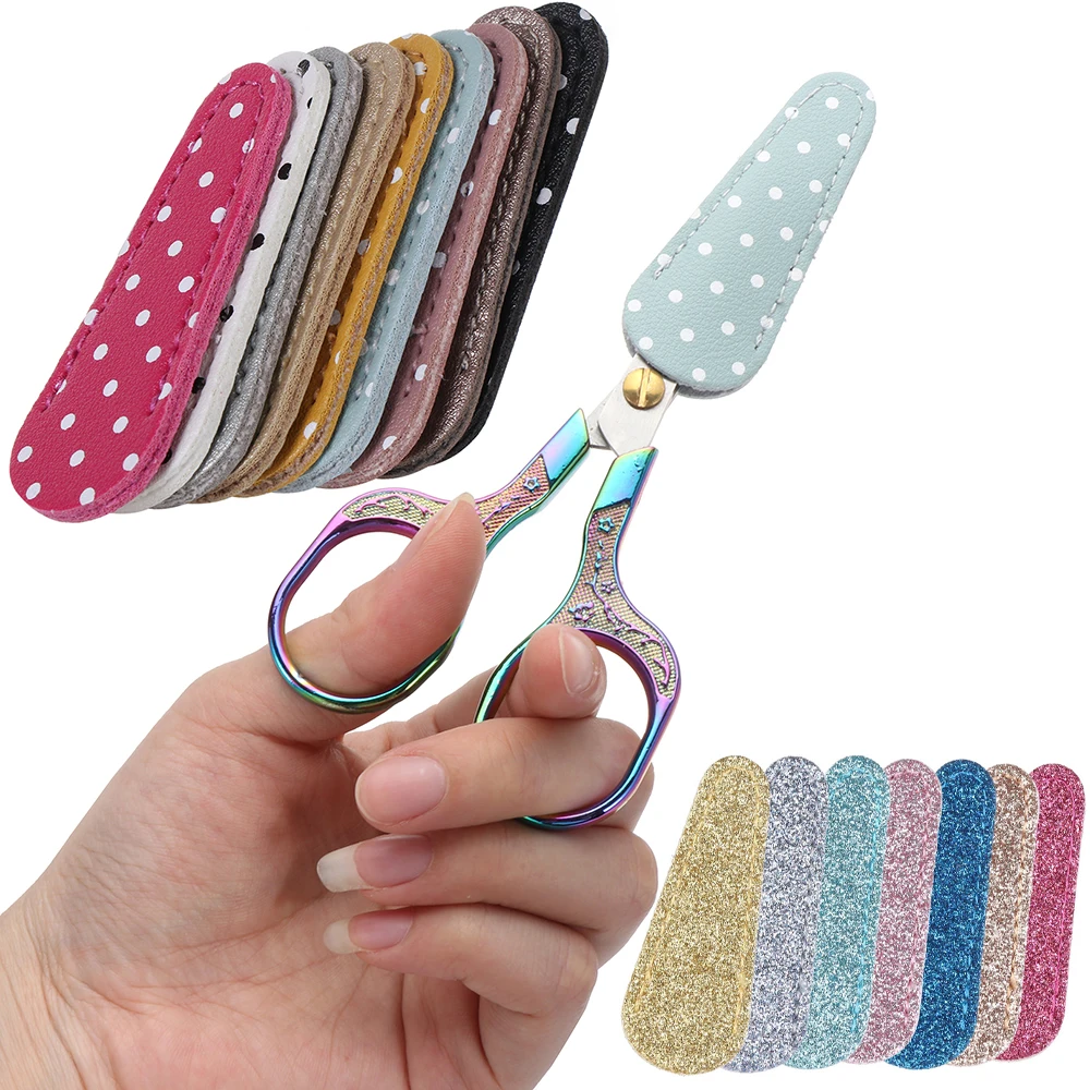 

1PC Embroidery Scissors Protective Cases PU Leather Scissors Cover Sewing Tools DIY Scissors Sleeve Household Tool Accessories
