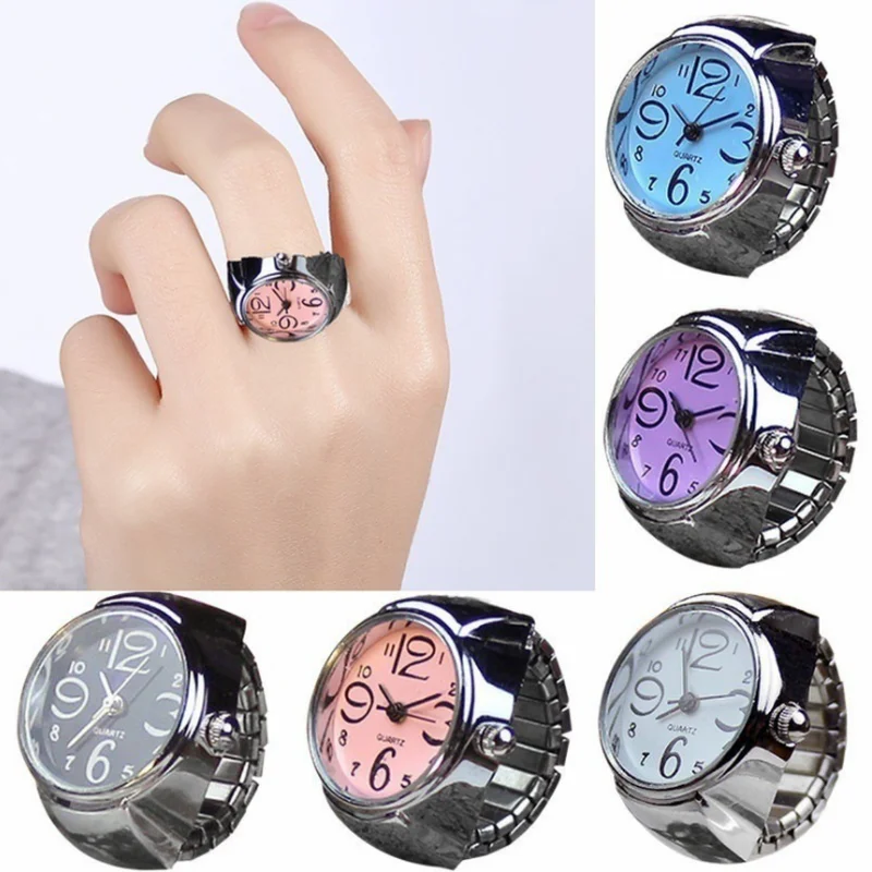 

NEW Vintage Punk Quartz Watch Rings for Women Man Hip Hop Cool Finger Watch Rings Couple Fashion Jewelry