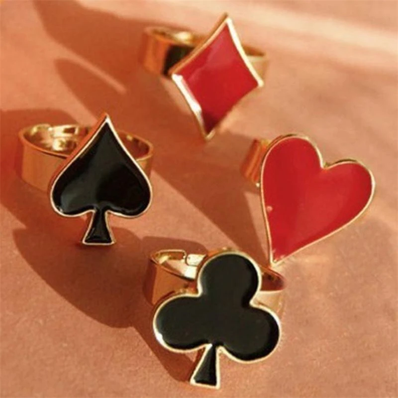 Оригинальное кольцо в стиле панк с игральными картами капающее масло модное