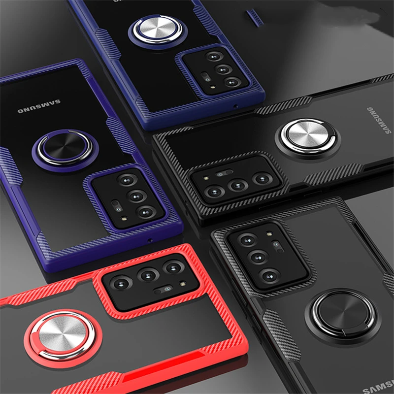 

For Samsung Galaxy S21 Ultra S21 Plus Case Clear Acrylic Soft Silicone Car Holder Back Cover For Samsung S21 5G Transparent