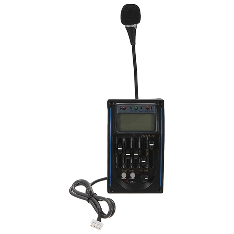 5 полосный эквалайзер Пикап тюнер для акустической гитары с 6F22 9В батареи | Спорт и