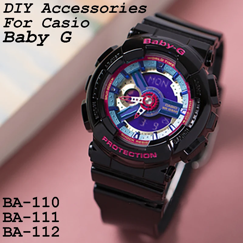 

Silicone Strap for Casio BABY-G BA-110 BA-112 BA-111 DIY Accessories Frosted Silicone Watch Band Set Cover Case+watchband Bezel