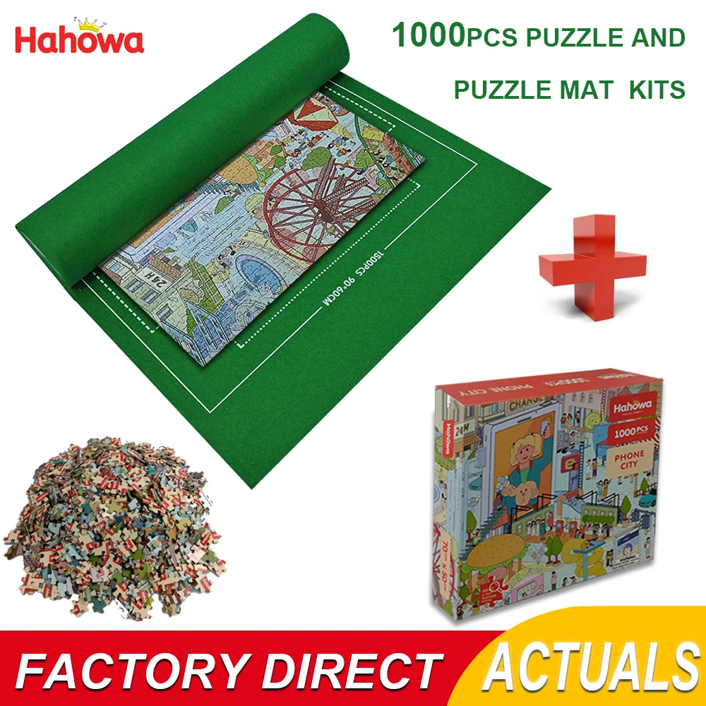 

Hahowa Puzzle1000 Pieces For Adults With Jigsaw Mat Sets Sea Island Scenery Iq Puzzles Cartoon Educational Games Kids Toys Gifts