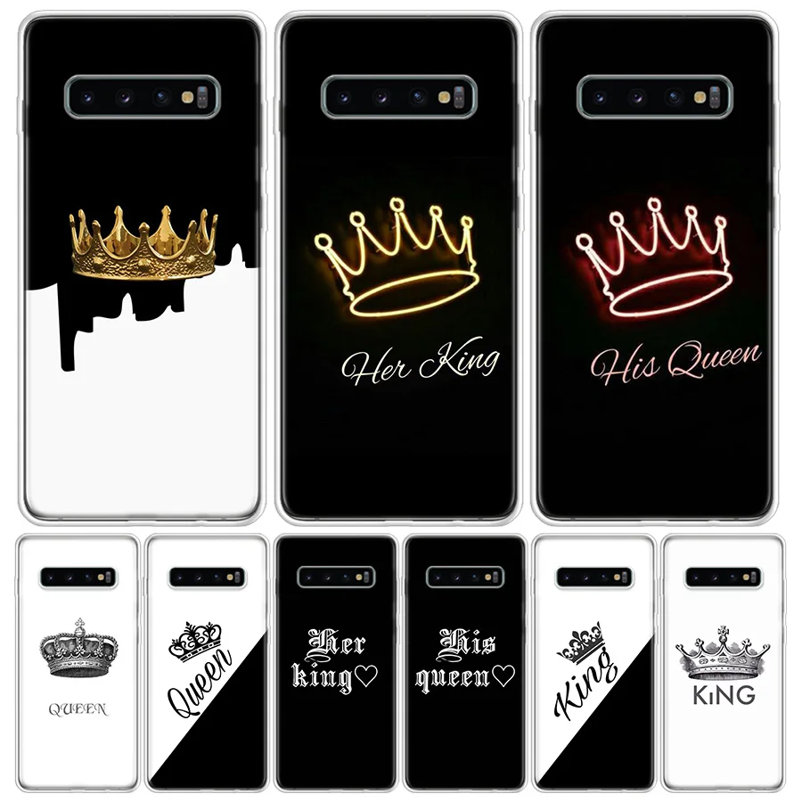 Король Королева пара влюбленных телефонный чехол для Samsung Galaxy S10 S20 Ultra Lite Note 10 9 8 S9