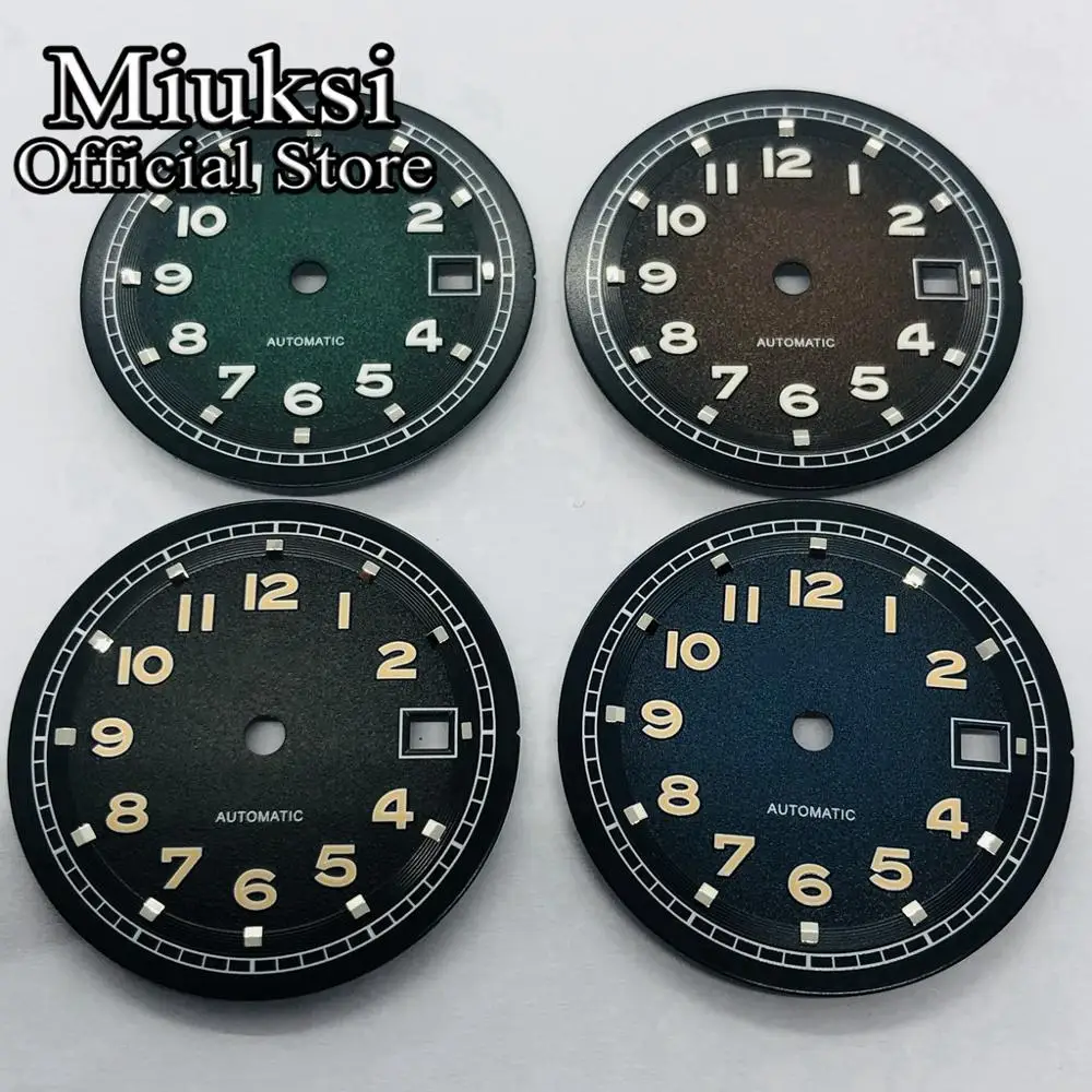 Miuksi-esfera luminosa estéril para reloj, 31,5mm, compatible con ETA 2836, 2824, Mingzhu, DG2813, 3804, Miyota, 8205, 8215, 821A, gaviota, 1612, movimiento
