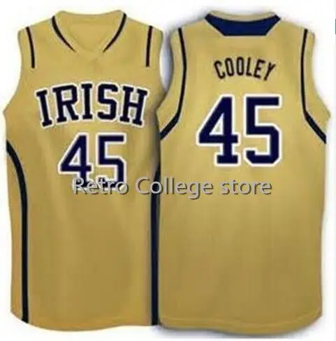 

#45 Jack Cooley Irish gold white Basketball Jersey Stitched Custom Any Number Name jerseys