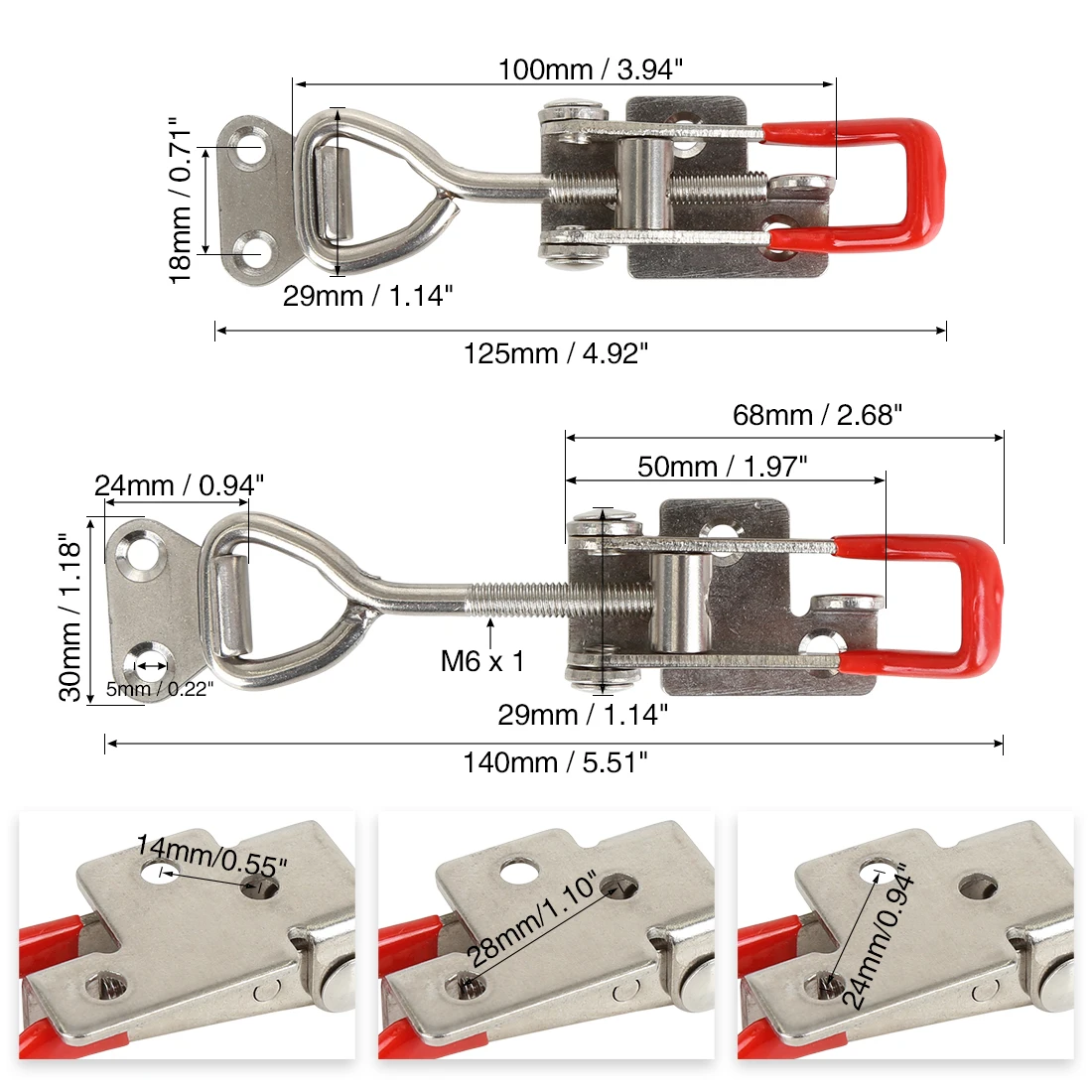 Uxcell 2 шт. 4002 автомобильный Регулируемый переключатель из нержавеющей стали зажим